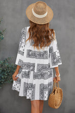 Load image into Gallery viewer, Paisley Three-Quarter Sleeve Mini Dress
