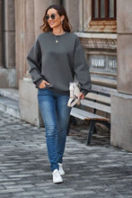 Load image into Gallery viewer, Round Neck Dropped Shoulder Sweatshirt
