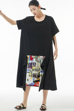 Load image into Gallery viewer, Printed Contrast Ruffled Tiered T-Shirt Dress
