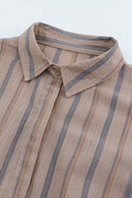 Load image into Gallery viewer, Striped Tie-Waist Shirt Dress with Pockets
