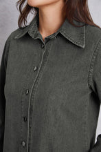 Load image into Gallery viewer, Collared Neck Button Up Denim Top
