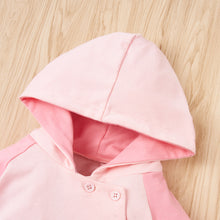 Load image into Gallery viewer, Baby Girl I HEART Raglan Sleeve Hooded Jumpsuit
