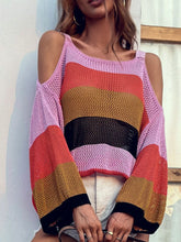 Load image into Gallery viewer, Striped Cold-Shoulder Sweater
