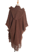 Load image into Gallery viewer, Fringe Hem Hooded Poncho
