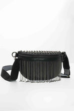 Load image into Gallery viewer, Adored PU Leather Studded Sling Bag with Fringes
