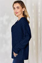 Load image into Gallery viewer, Basic Bae Full Size Ribbed Half Button Long Sleeve T-Shirt
