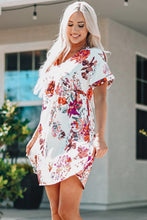 Load image into Gallery viewer, Floral Cuffed Short Sleeve Babydoll Dress
