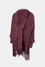 Load image into Gallery viewer, Fringe Open Front Long Sleeve Poncho
