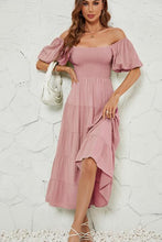 Load image into Gallery viewer, Smocked Square Neck Tiered Dress
