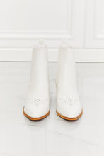 Load image into Gallery viewer, MMShoes Love the Journey Stacked Heel Chelsea Boot in White
