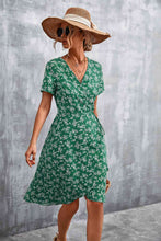 Load image into Gallery viewer, Floral Surplice Neck Flutter Sleeve Dress

