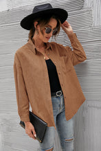 Load image into Gallery viewer, Button Front Drop Shoulder Corduroy Blouse
