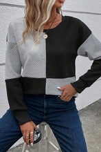 Load image into Gallery viewer, Color Block Round Neck Dropped Shoulder T-Shirt
