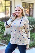 Load image into Gallery viewer, Celeste Design Full Size Polka Dot Drawstring Hoodie
