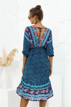 Load image into Gallery viewer, Printed Bohemian V Neck Dress
