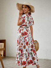 Load image into Gallery viewer, Floral Tied Surplice Midi Dress

