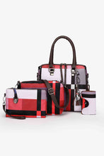 Load image into Gallery viewer, 4-Piece Color Block PU Leather Bag Set
