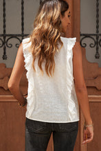 Load image into Gallery viewer, Ruffle Trim Round Neck Sleeveless Top
