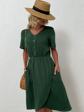 Load image into Gallery viewer, V-Neck Short Sleeve Split Dress
