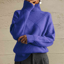 Load image into Gallery viewer, Geometric Turtleneck Long Sleeve Sweater
