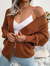 Load image into Gallery viewer, Rib-Knit Open Front Dolman Sleeve Cardigan
