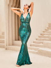Load image into Gallery viewer, Sequin Spliced Mesh Sleeveless Dress
