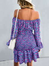 Load image into Gallery viewer, Floral Smocked Off-Shoulder Ruffled Dress
