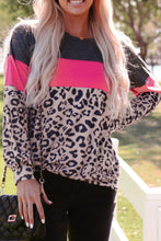 Load image into Gallery viewer, Leopard Print Color Block Long-Sleeve Top
