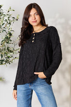 Load image into Gallery viewer, BOMBOM Textured Exposed Seam Buttoned Blouse
