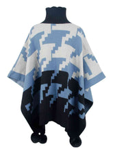 Load image into Gallery viewer, Turtleneck Pom-Pom Trim Poncho
