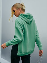 Load image into Gallery viewer, Side Slit Dropped Shoulder Hoodie
