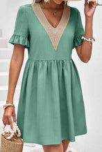 Load image into Gallery viewer, V-Neck Flounce Sleeve A-Line Dress

