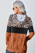Load image into Gallery viewer, Leopard Color Block Hoodie
