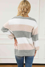 Load image into Gallery viewer, Striped ButtonUp V-Neck Long Sleeve Cardigan
