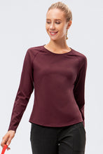 Load image into Gallery viewer, Raglan Sleeve Round Neck Athletic Top
