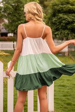 Load image into Gallery viewer, Colorblock Ruffle Hem Cami Dress
