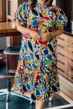 Load image into Gallery viewer, Plus Size Notched Short Sleeve Tiered Dress
