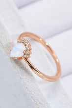 Load image into Gallery viewer, 18K Rose Gold-Plated Pear Shape Natural Moonstone Ring
