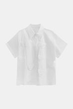 Load image into Gallery viewer, Cutout Pointed Collar Button Front Shirt
