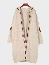 Load image into Gallery viewer, Openwork Long Sleeve Open Front Hooded Cardigan
