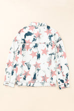 Load image into Gallery viewer, Star Tie-Dye Button Down Denim Jacket
