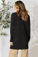 Load image into Gallery viewer, Basic Bae Full Size Ribbed Open Front Cardigan with Pockets
