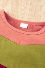 Load image into Gallery viewer, Kids Color Block Sweatshirt and Solid Skirt Set
