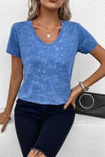 Load image into Gallery viewer, Heathered V-Neck Short Sleeve T-Shirt
