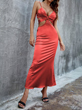 Load image into Gallery viewer, Ruched Cutout Spaghetti Strap Maxi Sheath Dress
