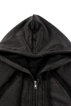 Load image into Gallery viewer, Exposed Seam Drawstring Hooded Jacket with Pockets
