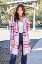 Load image into Gallery viewer, Double Take Full Size Plaid Button Up Lapel Collar Coat
