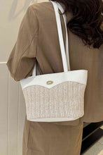 Load image into Gallery viewer, Two-Tone Straw PU Tote Bag
