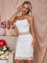 Load image into Gallery viewer, Spaghetti Strap Zip-Back Lace Dress
