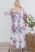 Load image into Gallery viewer, Plus Size Floral Off-Shoulder Side Slit Layered Dress

